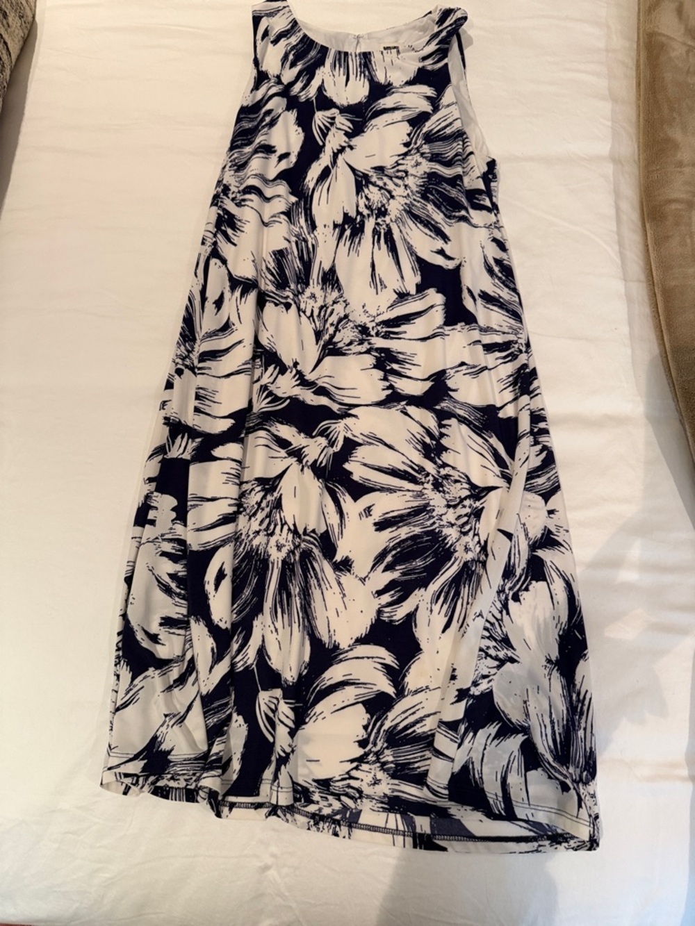 Anne Klein Black and White Floral Mini Dress